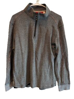 Robert Graham Classic Fit Quarter Zip Pullover Sweater Gray Men’s Large 1/4
